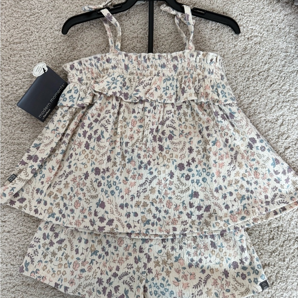 Modern Moments Floral Print Sleeveless Top and Shorts Set